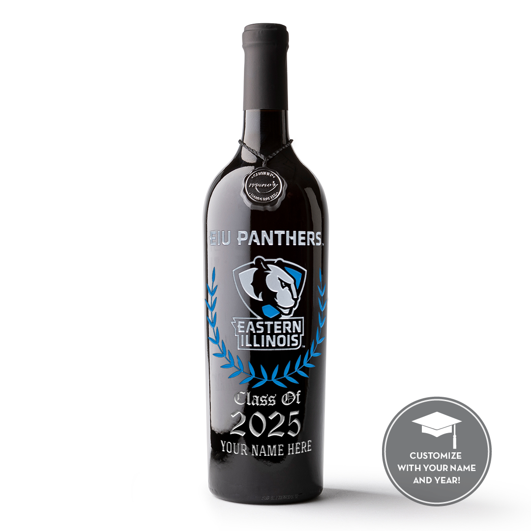 Eastern Illinois Custom Alumni Etched Wine