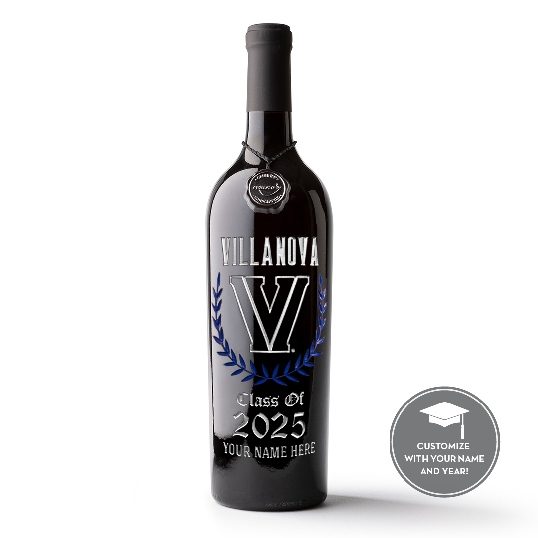 Villanova University Custom Alumni Etched Wine