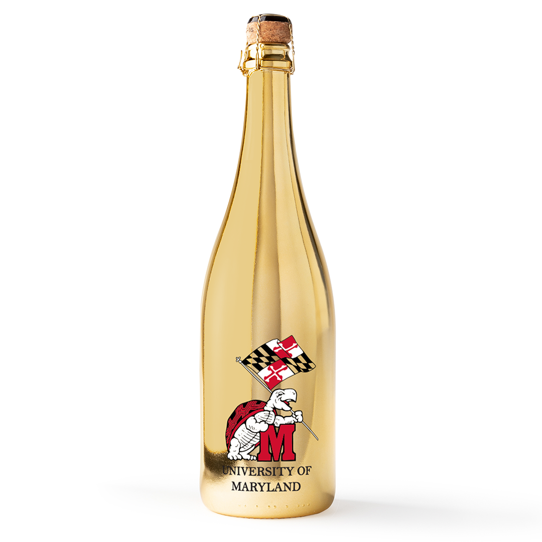 University of Maryland Logo Metallic Gold Bubbly