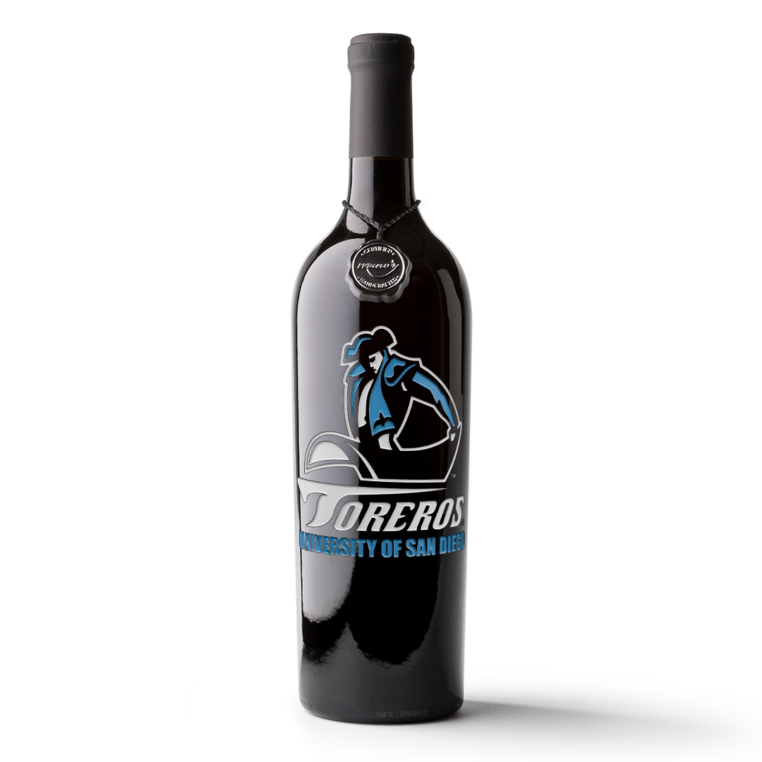 University of San Diego Toreros Etched Wine