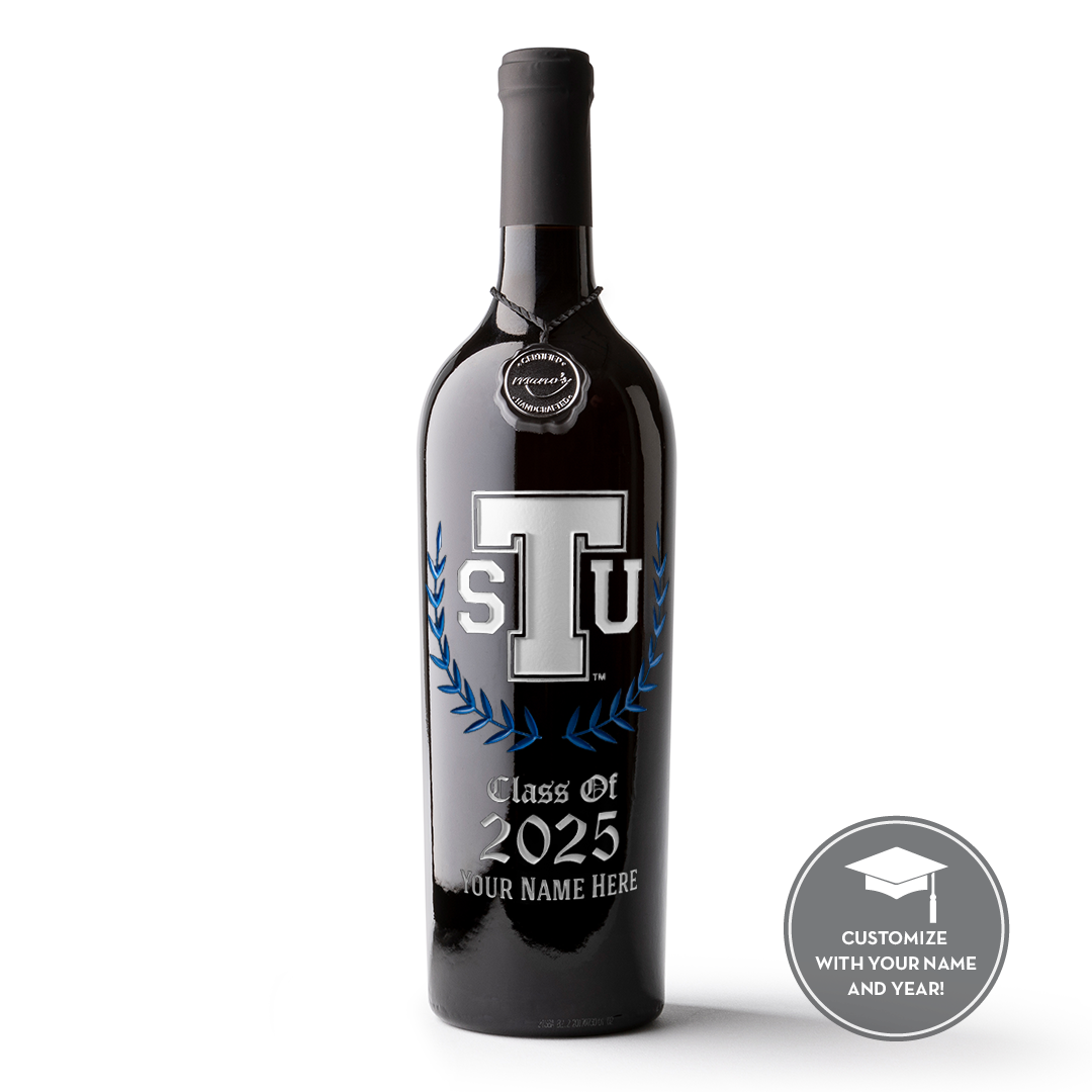 Tennessee State University Custom Alumni Etched Wine Bottle