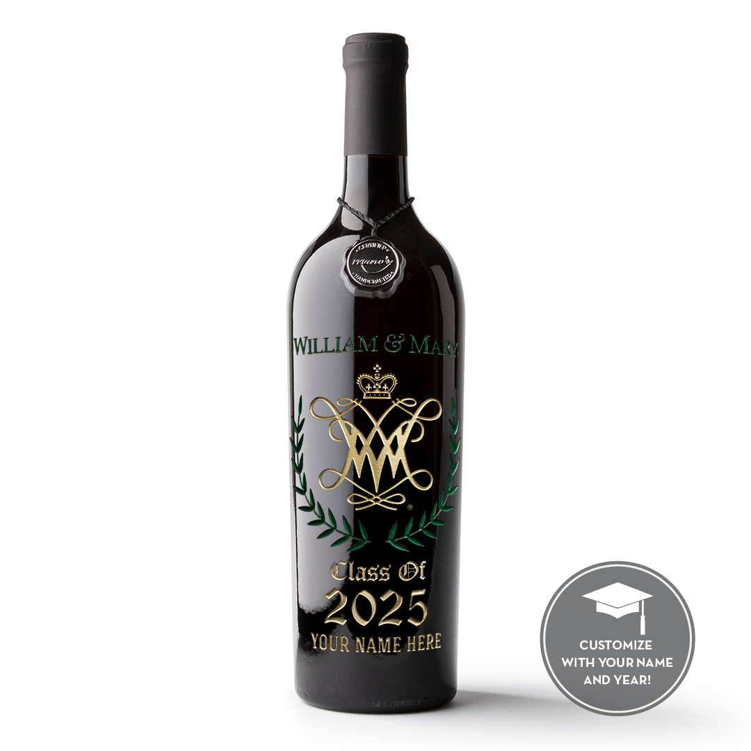 William & Mary Custom Alumni Etched Wine