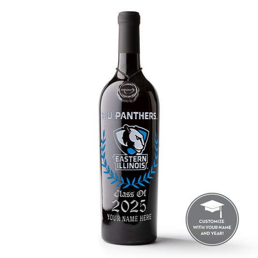 Eastern Illinois Custom Alumni Etched Wine