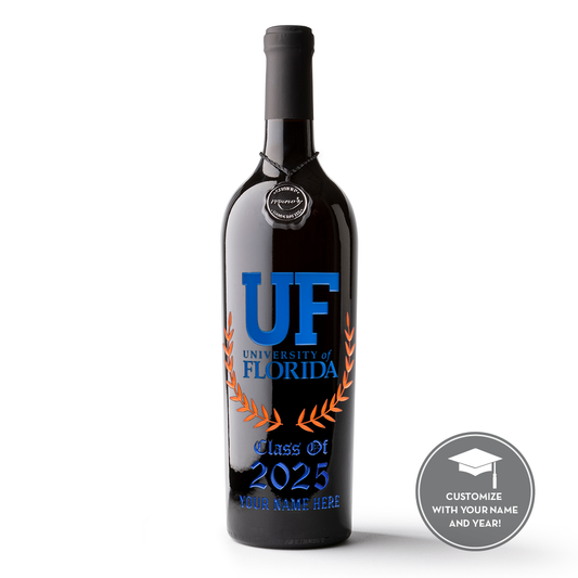 University of Florida Custom Alumni Etched Wine