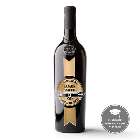Custom Graduation Award Etched Wine