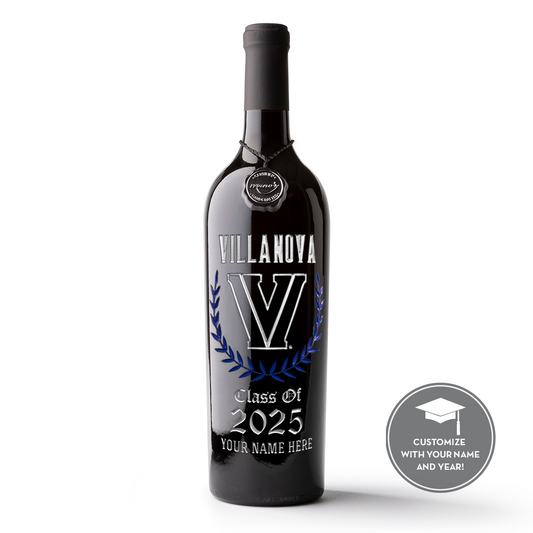 Villanova University Custom Alumni Etched Wine