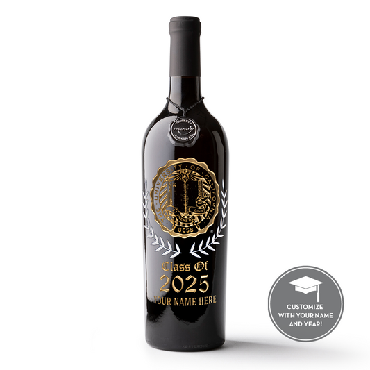 UC Santa Barbara Commemorative Graduate Etched Wine