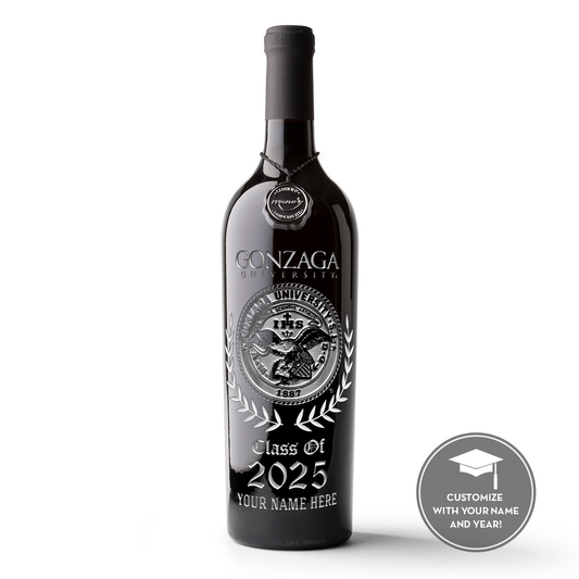 Gonzaga Custom Alumni Etched Wine
